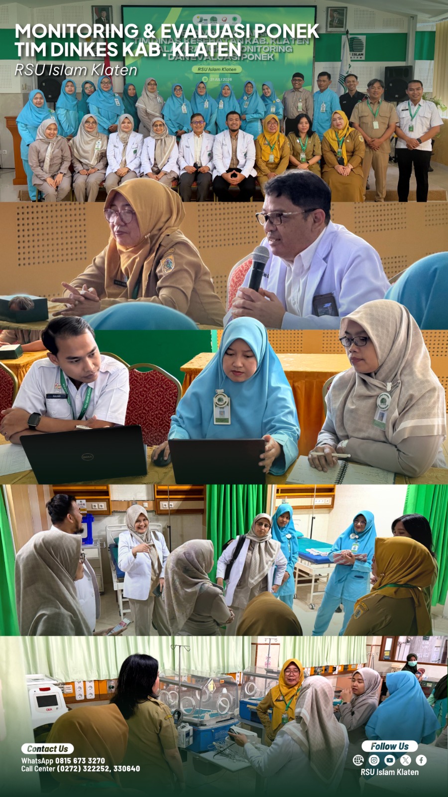 MONEV PONEK Tim Dinas Kesehatan Kabupaten Klaten di RSU Islam Klaten